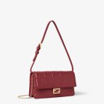 FENDI Wallet On Chain Baguette Burgundy nappa leather wallet with FF motif - Image 4